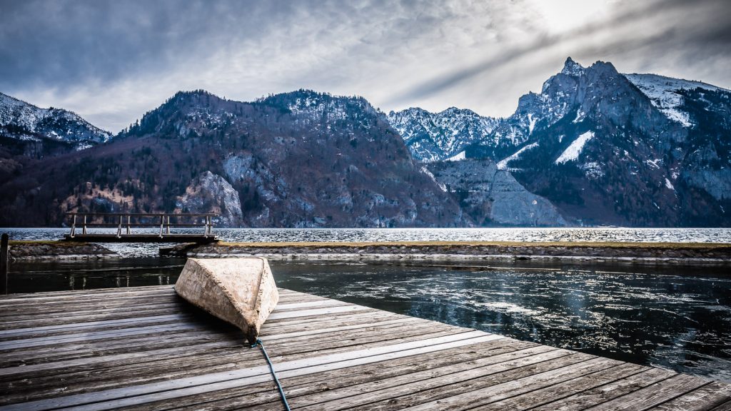 boat on jetty at Lake Traunsee