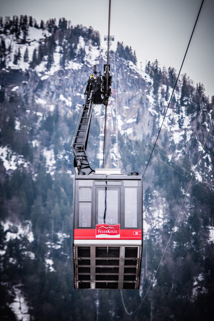 red Feuerkogel cable car austria