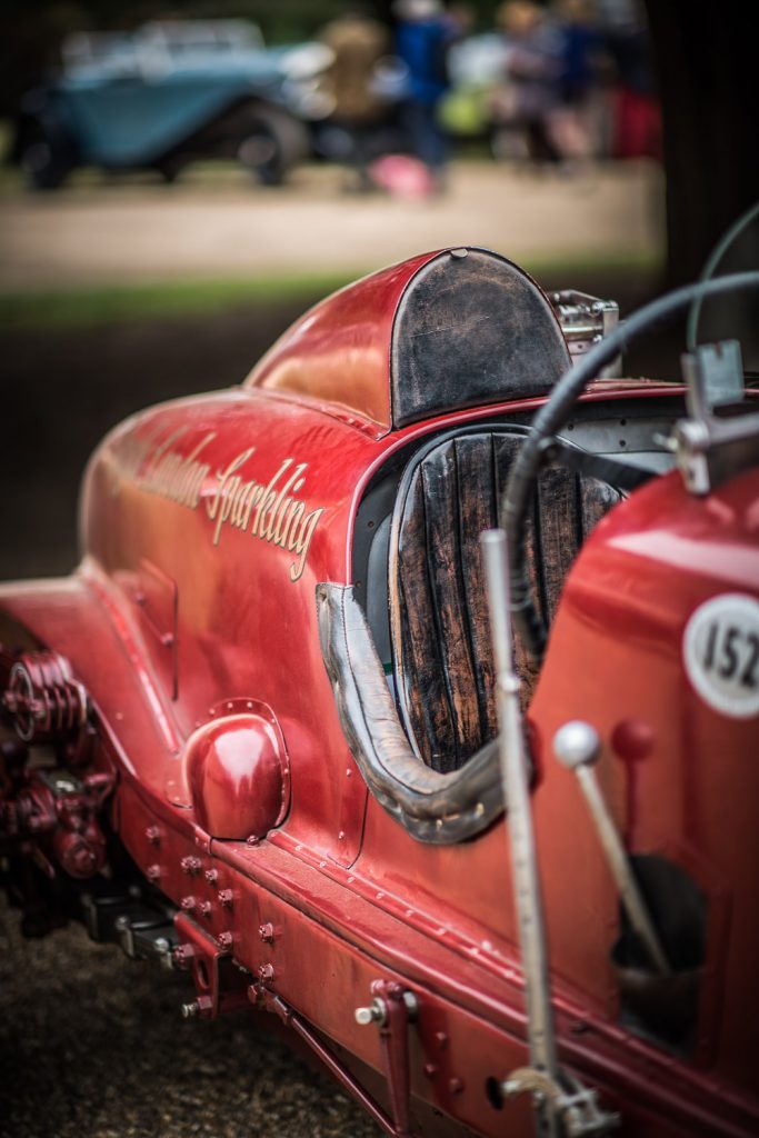 Classic racing Bentley in unusual red