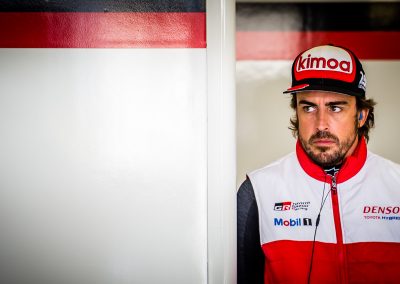 Fernando Alonso in garage