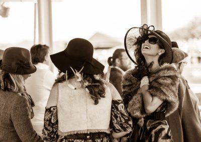 ladies period costume at Goodwood Revival