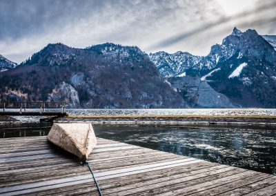 boat on jetty at Lake Traunsee