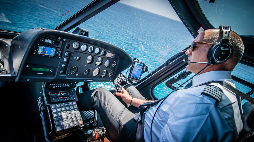 Helicopter pilot Monaco historic grand prix