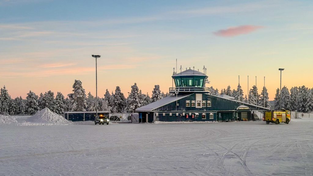 Snowy enontekio airport finland